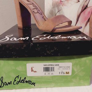 Sam Edelman, Suede Open Toe Strappy Block Heel, Tan